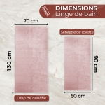 Serviette de bain rose personnalisée avec votre logo - 450gr/m²