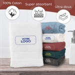 Serviette de bain blanc personnalisée avec votre logo - 450gr/m²