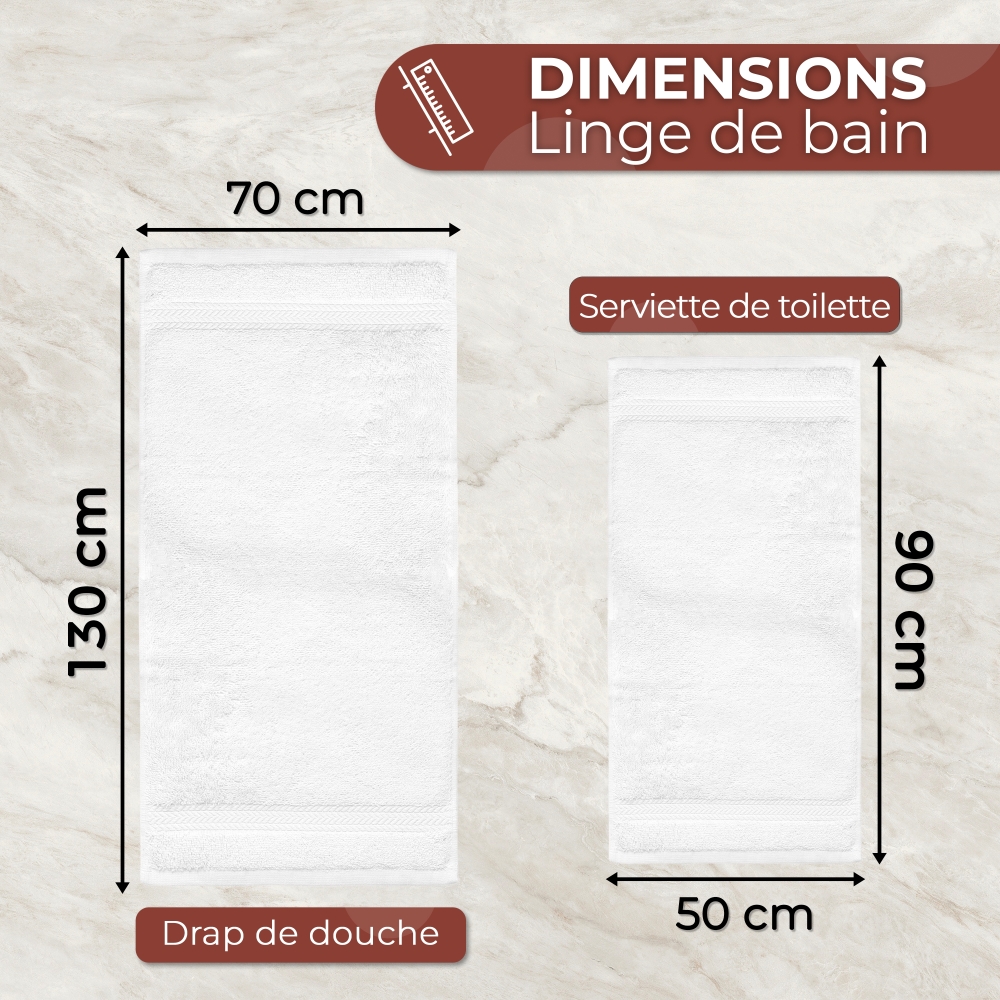 Serviette de bain blanc personnalisée avec votre logo - 450gr/m²