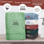 Serviette de bain vert d'eau personnalisée avec votre logo - 450gr/m²