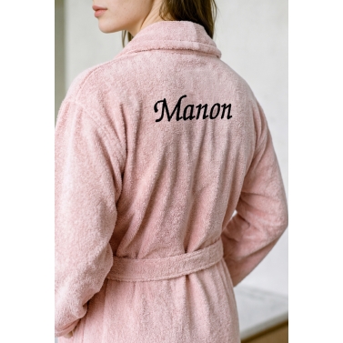 Peignoir de bain rose femme personnalisé