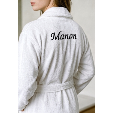 Peignoir de bain blanc femme personnalisé