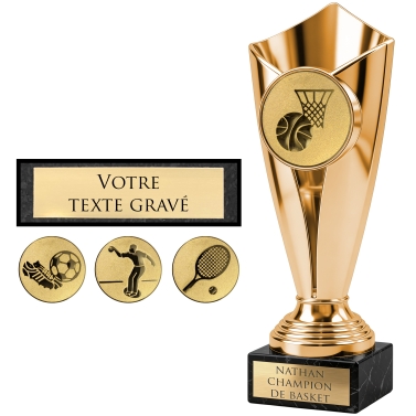 Trophée effet bronze personnalisable - 16 modèles