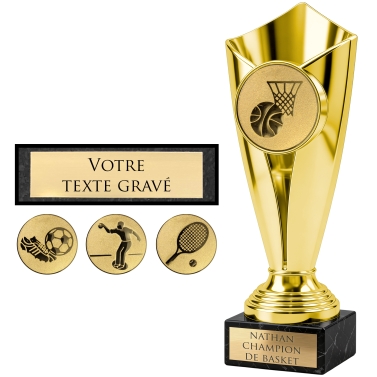 Trophée doré personnalisable - 16 modèles