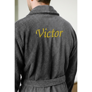 Peignoir de bain anthracite homme personnalisé