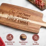 Planche à découper modèle C'est l'heure personnalisée