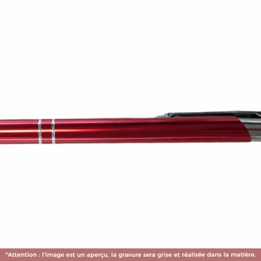 Stylo rouge en acier inoxydable personnalisé avec votre logo