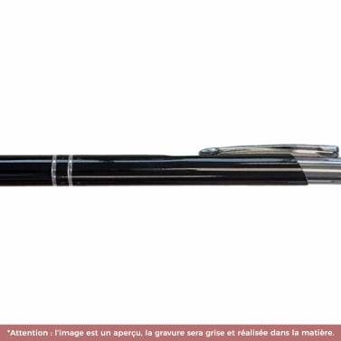 Stylo noir en acier inoxydable personnalisé avec votre logo