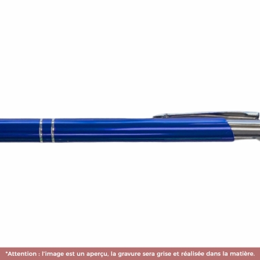 Stylo bleu en acier inoxydable personnalisé avec votre logo
