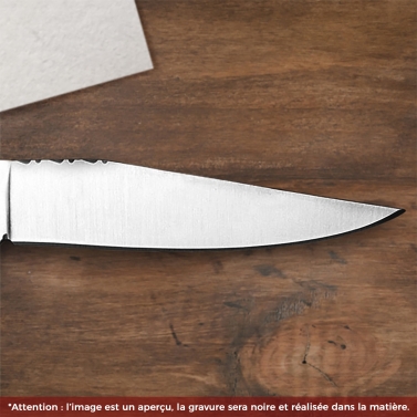 Couteau laguiole personnalisé rustique gravé avec votre logo