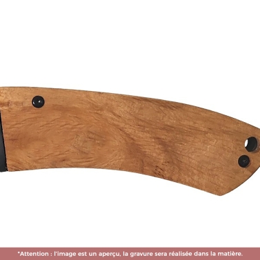 Couteau gravé personnalisé sécurité avec manche en bois avec votre logo