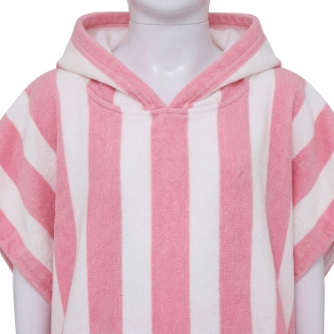 Poncho pour enfant personnalisé avec prénom - Rose