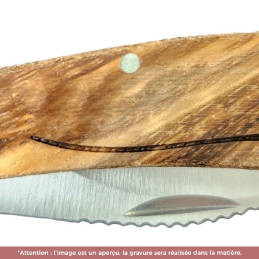 Couteau champignon avec manche en bois personnalisable avec votre logo