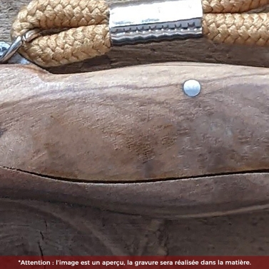 Couteau champignon en bois gravé avec votre logo - couleur marron