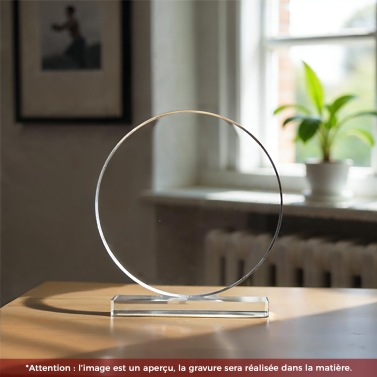 Trophée en verre personnalisé avec votre logo - Petit modèle