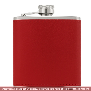 Flasque en cuir rouge à personnaliser avec votre logo