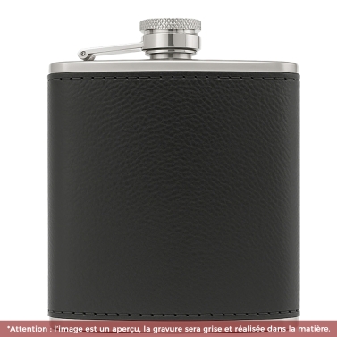 Flasque en cuir noir personnalisée avec votre logo