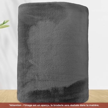 Plaid polaire Anthracite 130x160 personnalisé avec votre logo