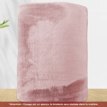 Plaid polaire Rose 130x160 personnalisé avec votre logo