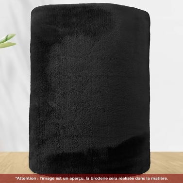 Plaid polaire Noir 130x160 personnalisé avec votre logo