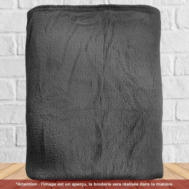 Plaid microfibre Anthracite 125x150 personnalisé avec votre logo