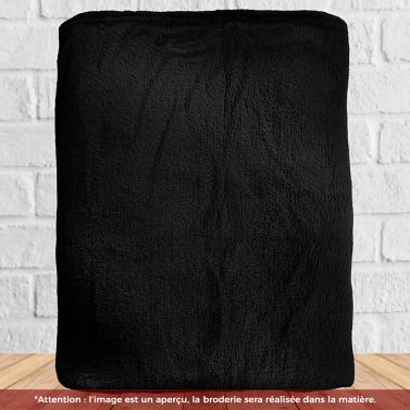 Plaid microfibre Noir 125x150 personnalisé avec votre logo