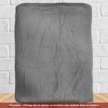 Plaid microfibre Gris 125x150 personnalisé avec votre logo