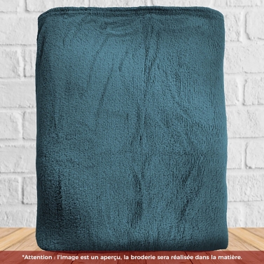 Plaid microfibre Bleu Orage 125x150 brodé avec votre logo