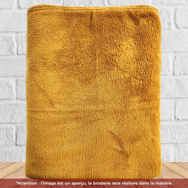 Plaid microfibre Ocre 125x150 personnalisé avec votre logo