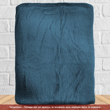 Plaid microfibre Bleu Nuit 125x150 brodé avec votre logo