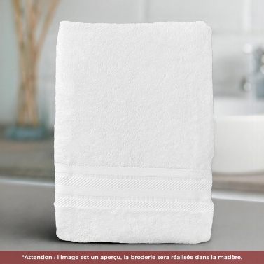 Serviette Blanche luxe personnalisée avec votre logo - 550gr/m²