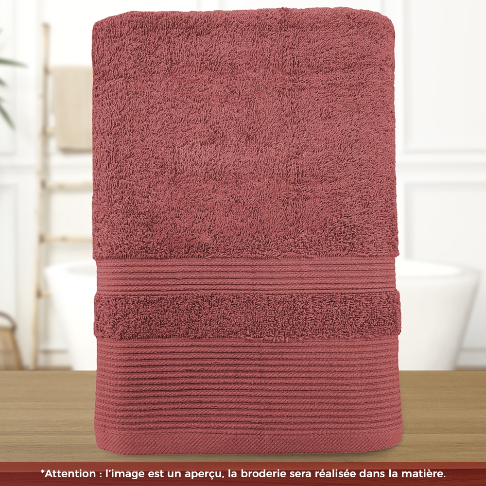 Serviette de bain marsala personnalisée avec votre logo - 450gr/m²