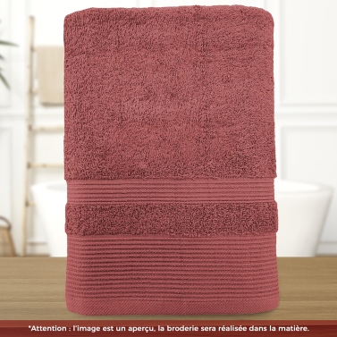 Serviette de bain marsala personnalisée avec votre logo - 450gr/m²