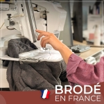 Serviette de bain taupe personnalisée avec votre logo - 450gr/m²