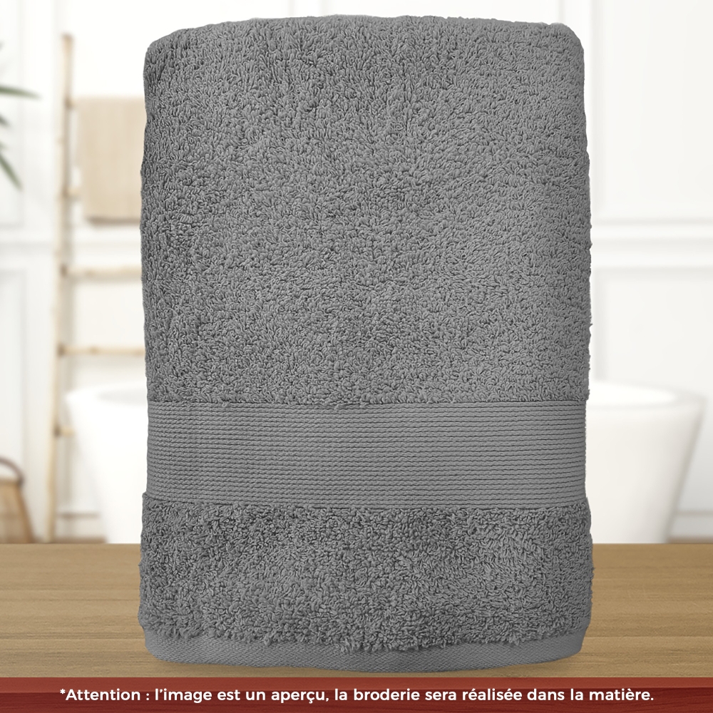 Serviette de bain Gris Foncé personnalisée avec votre logo - 450gr/m²