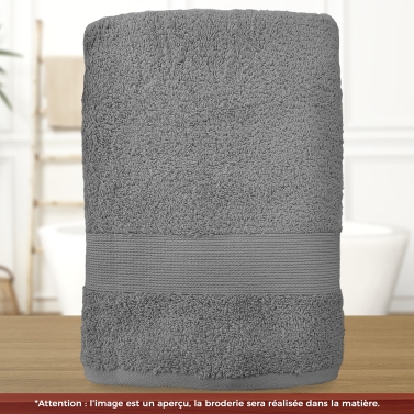 Serviette de bain Gris Foncé personnalisée avec votre logo - 450gr/m²