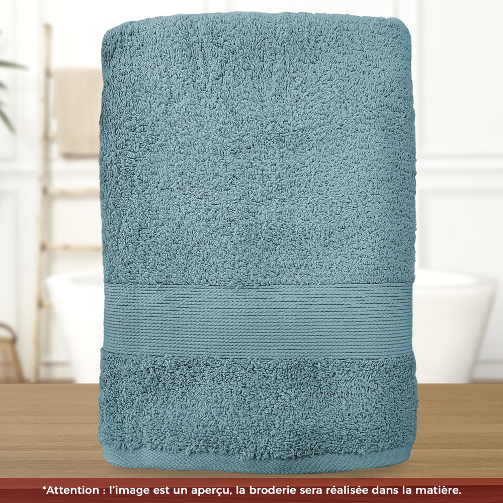 Serviette de bain Bleu Orage personnalisée avec votre logo - 450gr/m²