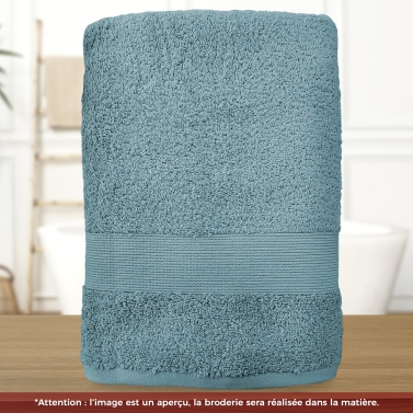 Serviette de bain Bleu Orage personnalisée avec votre logo - 450gr/m²