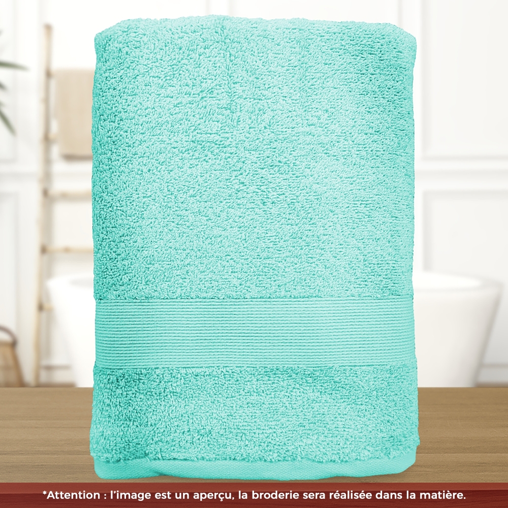 Serviette de bain bleu ciel personnalisée avec votre logo - 450gr/m²