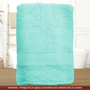 Serviette de bain bleu ciel personnalisée avec votre logo - 450gr/m²
