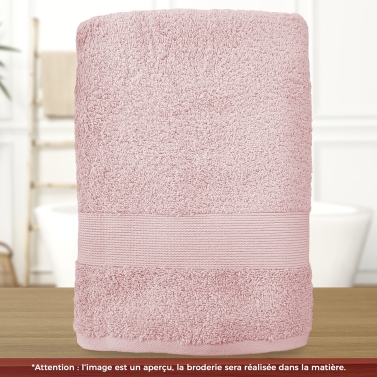 Serviette de bain rose personnalisée avec votre logo - 450gr/m²
