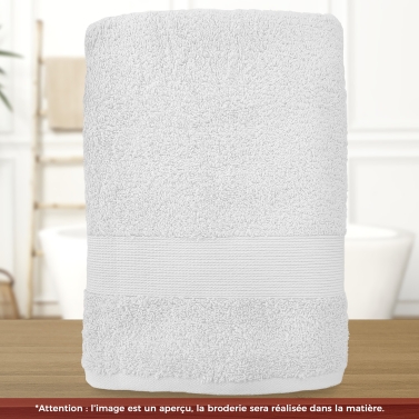 Serviette de bain blanc personnalisée avec votre logo - 450gr/m²