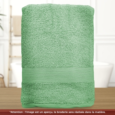 Serviette de bain vert d'eau personnalisée avec votre logo - 450gr/m²
