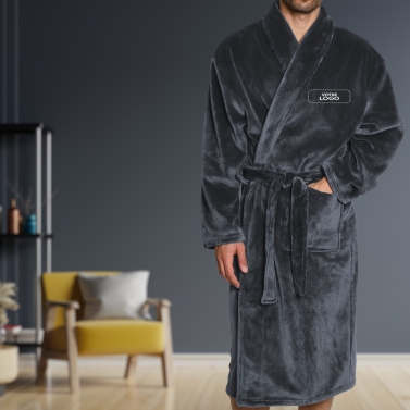 Robe de chambre anthracite homme personnalisée avec votre logo