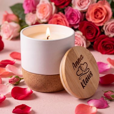 Bougie modèle Saint Valentin personnalisée