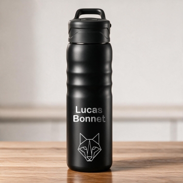 Gourde noire 710 ml personnalisable