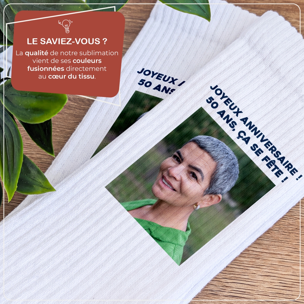 Chaussettes personnalisées Photo et texte