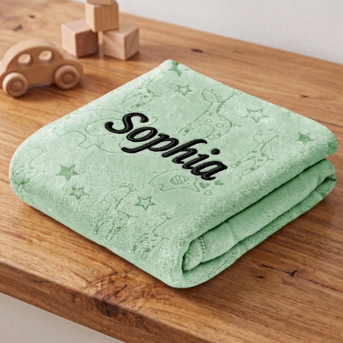 Plaid bébé Personnalisée 75x95cm - Vert