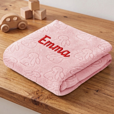Plaid bébé Personnalisée 75x95cm - Rose