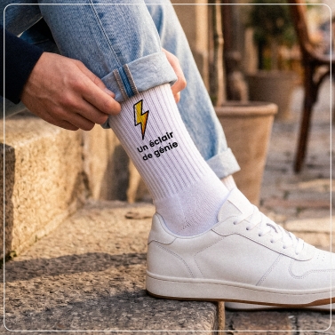 Chaussettes personnalisées texte et icone